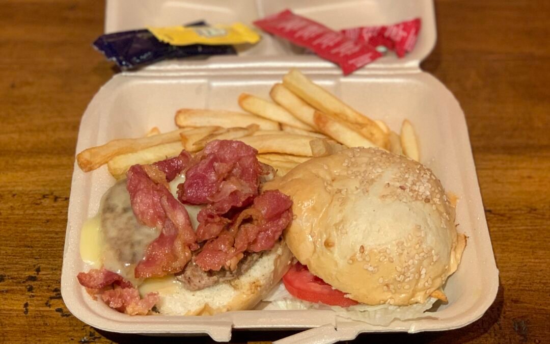 San Miguel’s bargain burger. Delivered. From La Frontera.